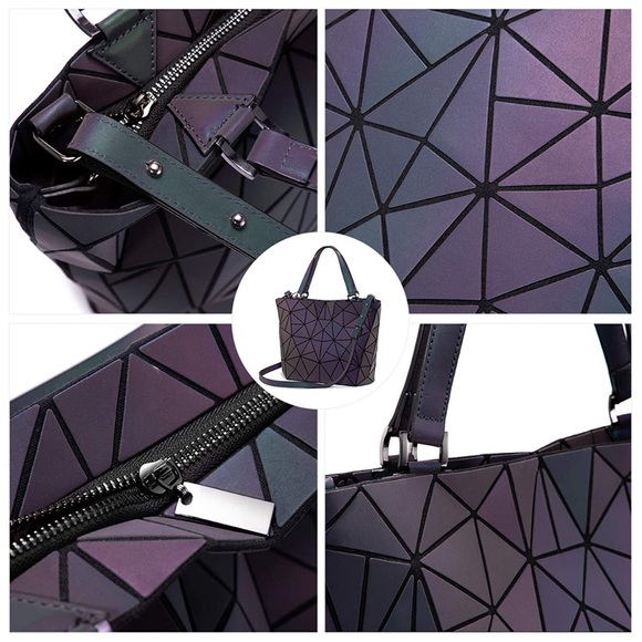 Geometric Luminous Handbag, Crossbody, Coin Purse - Picture 4 of 5